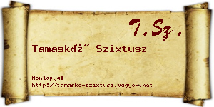 Tamaskó Szixtusz névjegykártya